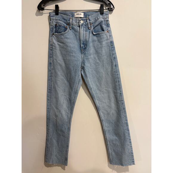 Agolde Cherie 100% Cotton High Waisted Straight Jeans Merit Women's Size 26 - Picture 3 of 8